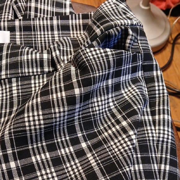 LOFT Womens Checkered Black and White Pants - Picture 4 of 9